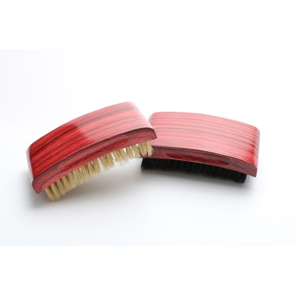White Boar Bristle Square Wave Brush Customized Red Grain Beard Detangling Brush