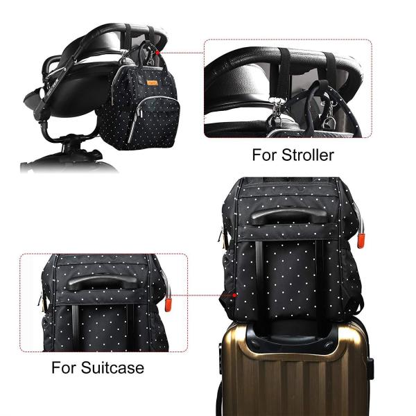 Factory Hot Sell Diaper Bag Large Capacity Mommy Maternity Nappy Backpack with USB Stroller Hooks for Baby Car