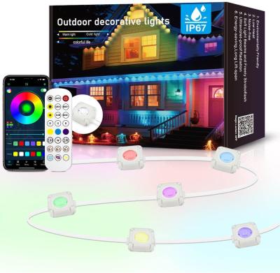 150ft (3rolls*5)IP67 Outdoor Waterproof Smart RGBIC (2 Rolls*50ft) permanent Eaves Lights with 75 Scene Modes and 36leds