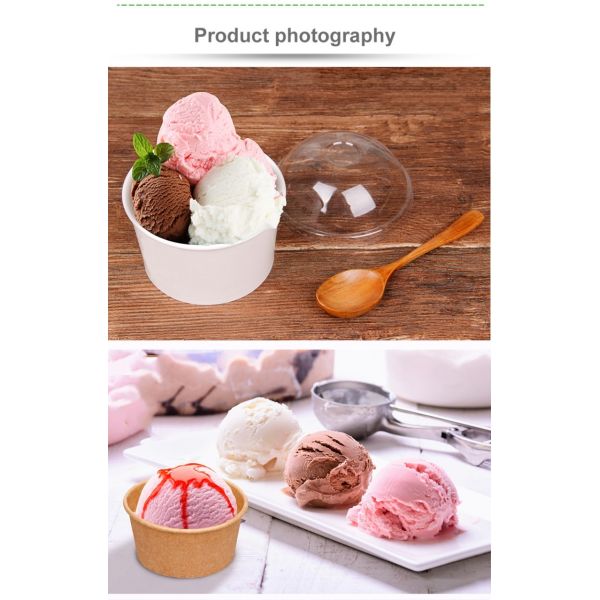 4oz To 32oz Yogurt Biodegradable Disposable Tableware Ice Cream Cup Packaging