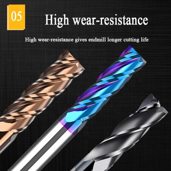 1 / 4 Inch CNC Solid Down Cut Brazed Tungsten Carbide End Mill Wood Roughing