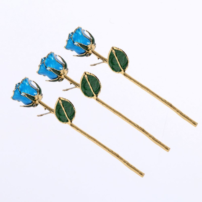 24K Gold-plated Eternal Rose Gold Resin Preserved Flower Golden Branch Rose Christmas Valentine's Day Gift