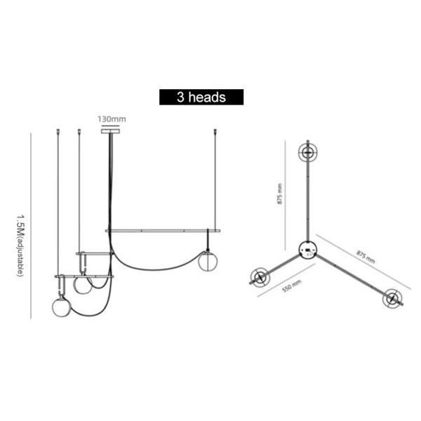 Three-head magic bean pendant lamps NH S3 Suspension（WH-AP-612）