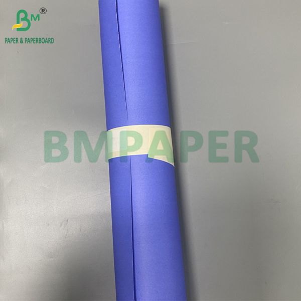 80gsm Purplish Blue Digital Paper CAD Plotter Rolls One Side White 610mm X 50m 2inch Core 80 gramos de papel digital azul púrpura de un lado blanco de 610 mm x 50 m de 2 pulgadas