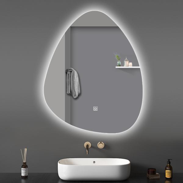 Irregular LED Round Bathroom Mirror 6500K 3200K Luxury Illuminated Bathroom Mirrors