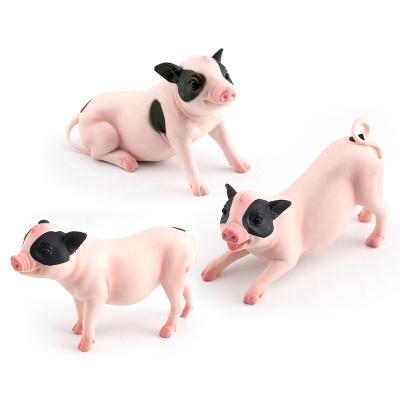 Farm Animal Figure 3 PCS Pig Model For Dioramas And Imaginative Play