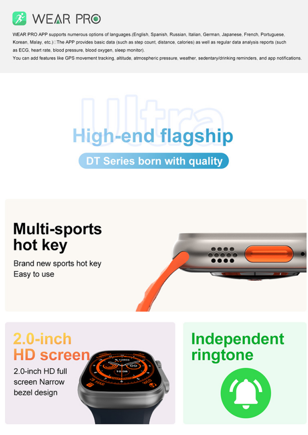 Smartwatch Bluetooth 5,0 спорт 280mAh IP68 водоустойчивый с сердцем кислорода крови