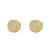 Black Zirconium Copper Earrings  Round Diamond Earrings 3.5g