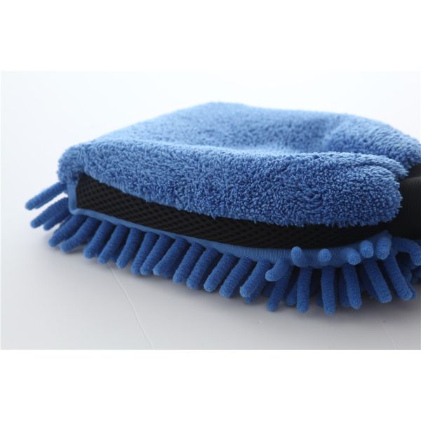 Blue color microfiber plush chenille car cleaning detailing house cleaning wash mitts/gloves
