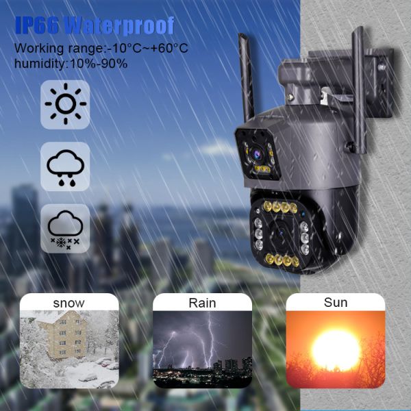 Сигнал камеры слежения 4X двойной сети объектива PTZ на открытом воздухе водоустойчивый