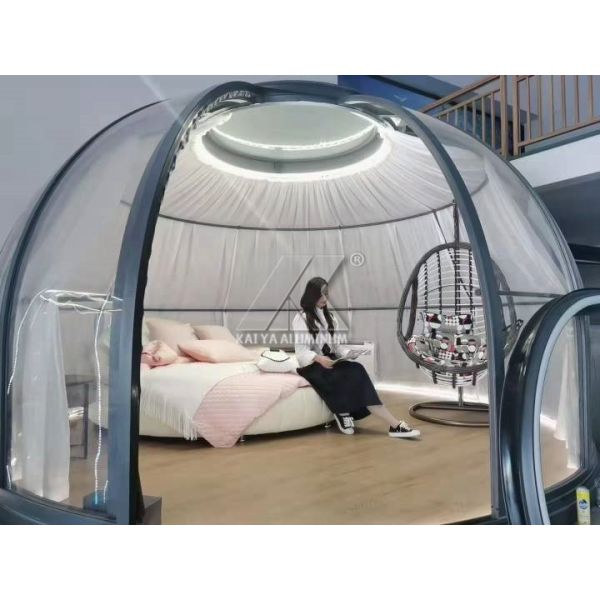 Transparent Garden Glass House Large Aluminum Profiles Round Igloo Geodesic Dome Tents