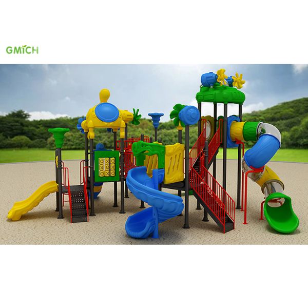 High Security Outdoor Playground Equipment Plastic Play Slide For Children