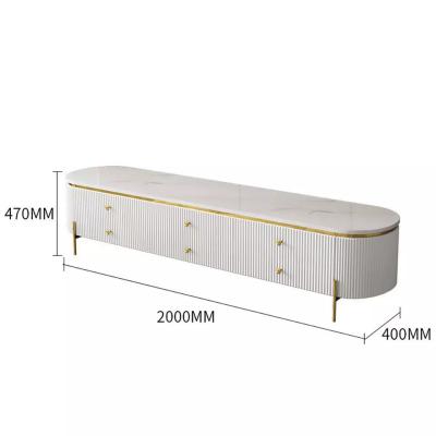 Metal Frame TV Table Cabinet 1200*700*400mm Tempered Glass TV Unit
