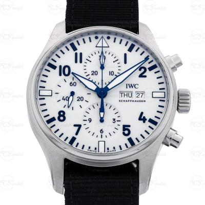 IWC Pilot Chronograph IW377725 43mm Black Dial Brown Numerals Stainless Steel Watch
