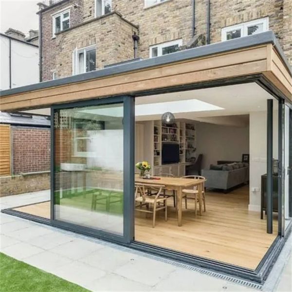 Водонепроницаемая конструкция 16 мм Водонепроницаемая Алюминиевая Ультра узкая рама Двойные стеклянные раздвижные двери