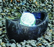 Granite Water Cast Stone Garden Fountains With Crystal Ball Outdoor Ornament