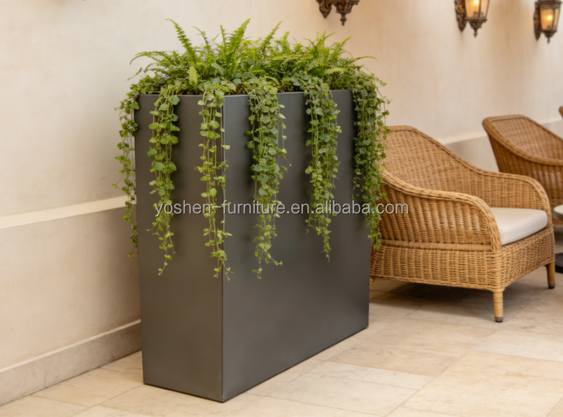 23'' Commercial Large Aluminum Rectangular  Planter Box  With Drainage Holes for Commercial & Residential Landscaping