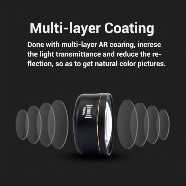 16mm Phone Camera Lens Wide Angle Phone Lens With 5 Elements Multi Layer Coating And No Distortion