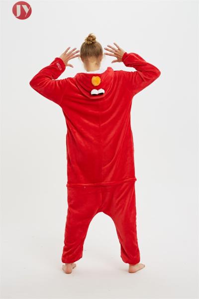 Cute  Flannel Women'S Cartoon Pajamas , Elmo Kigurumi Animal Onesies Sleepwear
