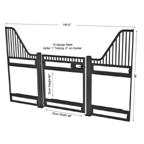 Powder Coated European Horse Stalls Low Rise Version Smooth Steel Edge