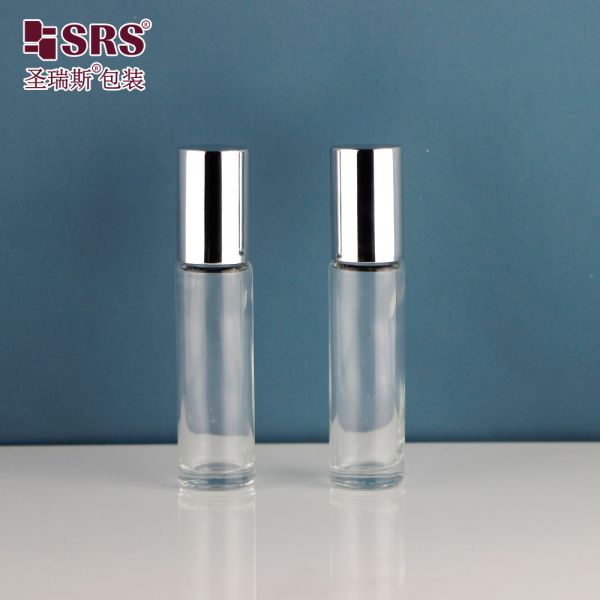 Wall Glass Roll On Bottle for Anti Acne Skincare Essence - No Leakage