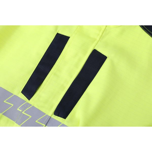 CVC Hivis Yellow Fire Retardant Overall For Electric Industry