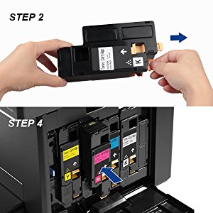 Multicolor DELL E525W Generic Replacement Printer Cartridges 1400 Pages Yield