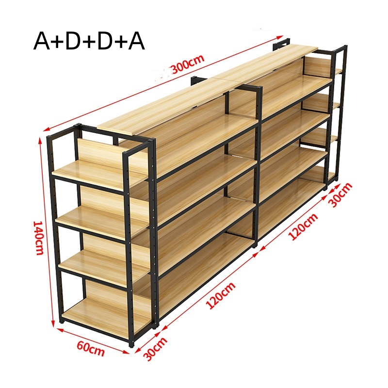 4-Layer Adjustable Supermarket Shelves Black Painted Metal Retail Racks with Mobile Heavy Duty for Tools Garage Food Storage
