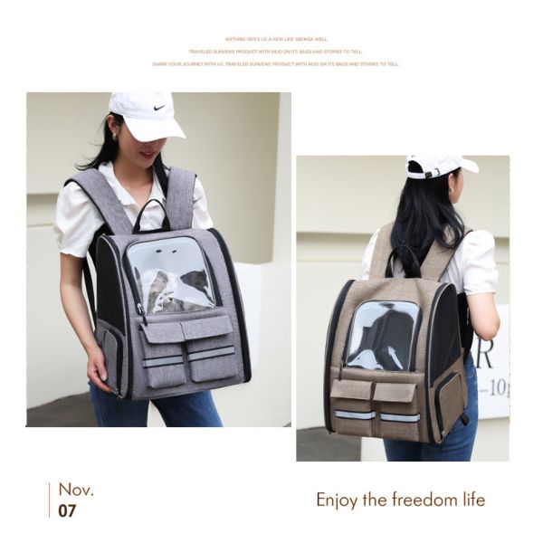 Dog Cat Carrier With Wheels Outdoor Backpack Pet Carrier Pet Trolley Portable