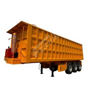 3 Axle Rear End Dump Semi Trailer 60 Ton Rectangle Hydraulic Transport Coal Sand Tiping Dumper Trailer Support Customization for Sale