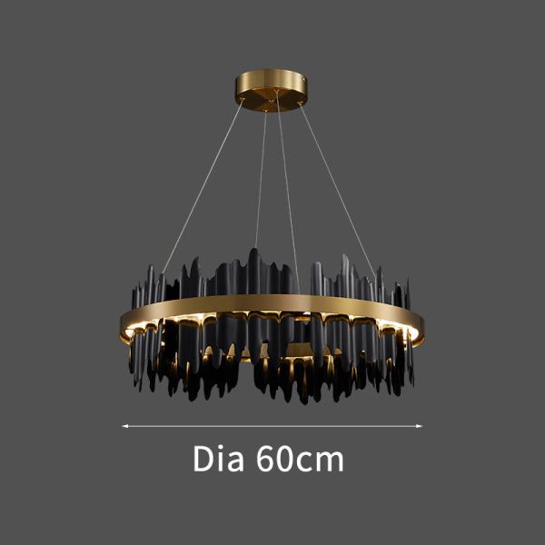 Modern Creative Circle LED Black Chandelier Lobby Hotel Light(WH-CY-164)