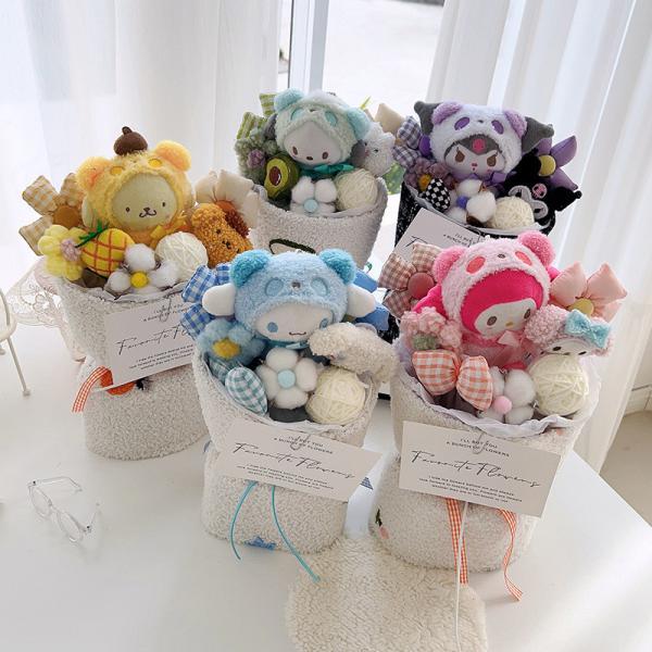 Regalo para el Día de la Madre dibujos animados peluche Sanrio muñeco ramo regalo de cumpleaños terminado para novia regalo sorpresa