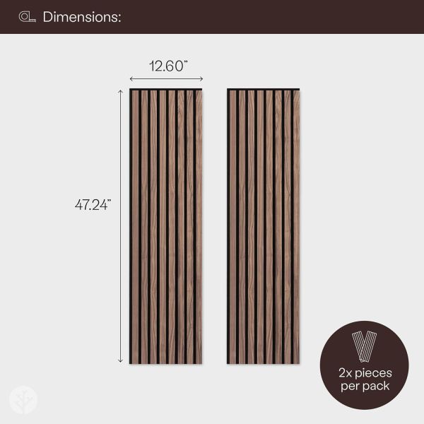 Slatpanel Walnut Acoustic 3D Textured Wood Panels For Walls Ceilings Decorative Panels For Homes