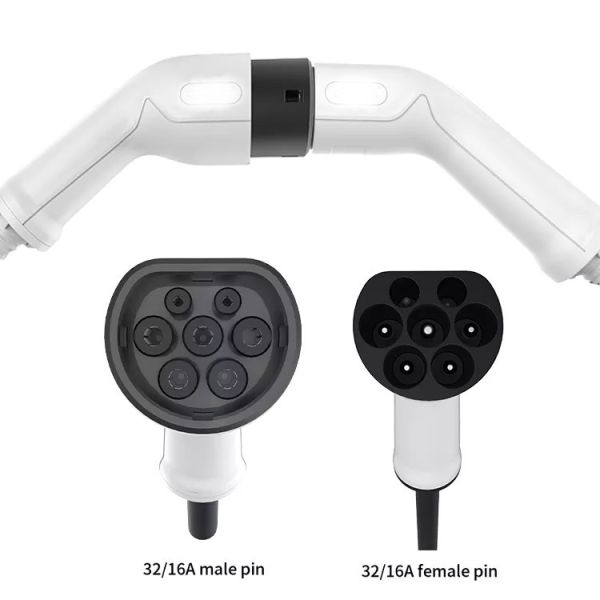 32A EV Charger Cable Mode 3 62196-2 Male To Female EV Charging Plug Type 2 To Type 2