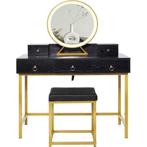 Solid MDF Wood Mirrored Dresser Table 133cm Height With Melamine
