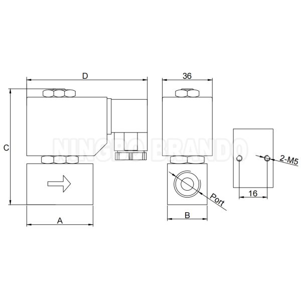 150 bar válvula de solenoide de alta presión de agua y aire de latón 24VDC 110VAC 220VAC
