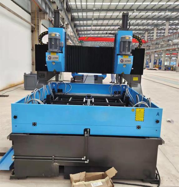 CNC Metal Flange Plate Drilling Machine With Two Drilling Heads