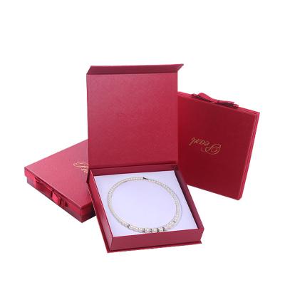 Hanhong Taille personnalisée bijoux rouges carton papier boîte à manches pour le collier de bracelet