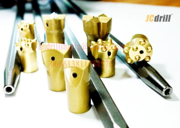 7° Hex22 Tapered Rock Drill Rods Tungsten Carbide Drilling Rods Shank 22 Mm X 108 Mm