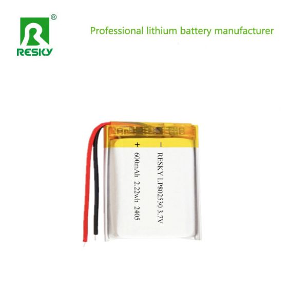 China Li-ion Battery Cell 3.7V 600mAh 802530 2.22wh Power Lithium Ion Polymer Battery Pack
