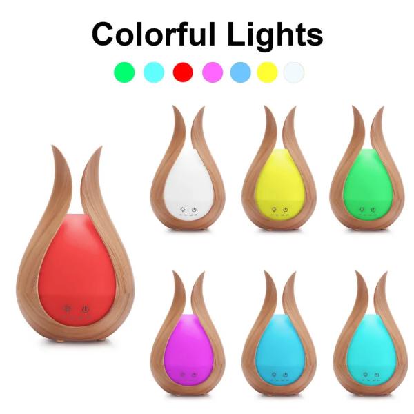 Máquina de aromaterapia doméstica Difusor de aroma de capacidade 300ml Mini umidificadores de ar portáteis de ultra-som com luz noturna