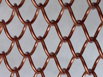 Metal Decorative Wire Mesh Curtain Antique Brass Color For Room Divider