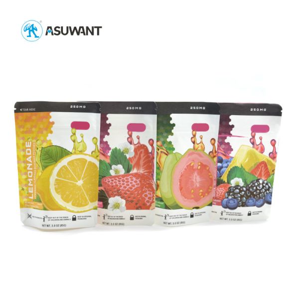 Kraft Brown White Stand Up Zipper Bags Eco Friendly Compostable CMYK Color