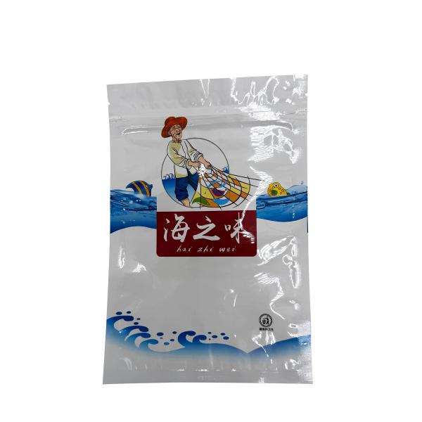 One Side Silver One Side Transparent Custom Printed Mylar Pouches With Ziplock Window For Seafood Fishing Lure Packaging