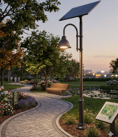 200W Solar Garden Light for Street & Park Lighting IP66 Aluminum Outdoor Solar Lamp.