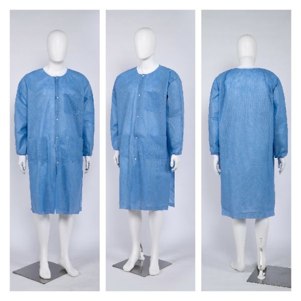 S&J Disposable  OEM Factory supply Accept Custom Color and Design SMS PP Nonwoven Men Women Lab Coat