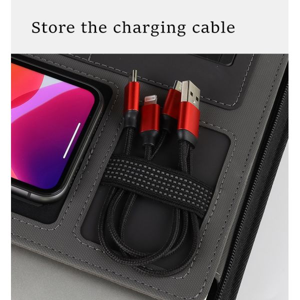 Водоустойчивый кожаный случай портфолио A4, Handheld кожаная папка файла с молнией