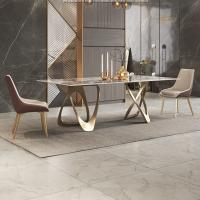 2,0 oro rectangular de la mesa de comedor dos de los SS del mármol del metro el mismo mármol artificial de la ayuda de la base