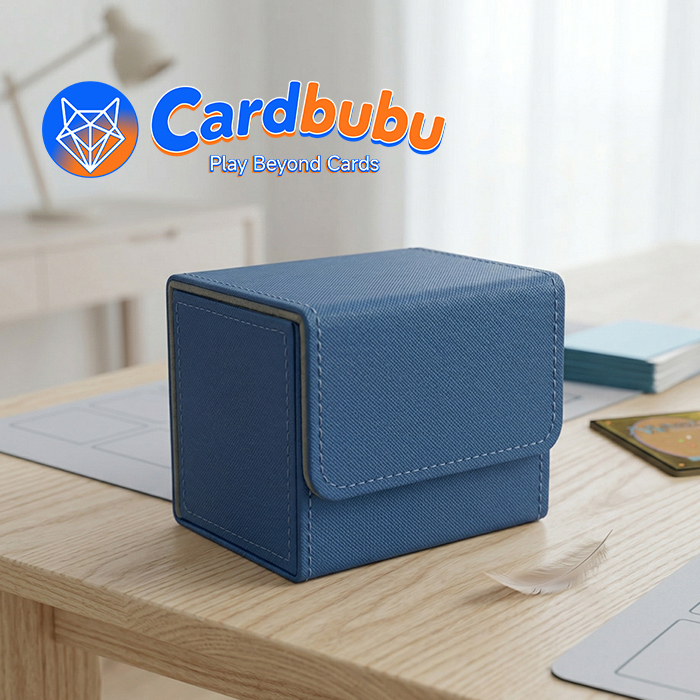 Custom PU Leather YuGiOh Deck Box Blue Storage MTG Commander Deck Box