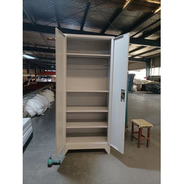 Two Doors Metal Wardrobe Locker Steel Storage Cabinet